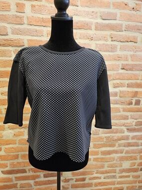 lululemon athletica Black and White Polka Dot Short Sleeve Top